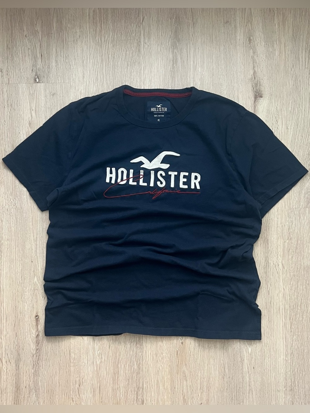 Vintage Y2K Hollister Logo Graphic T-Shirt Mens XL Navy Cotton Short Sleeve